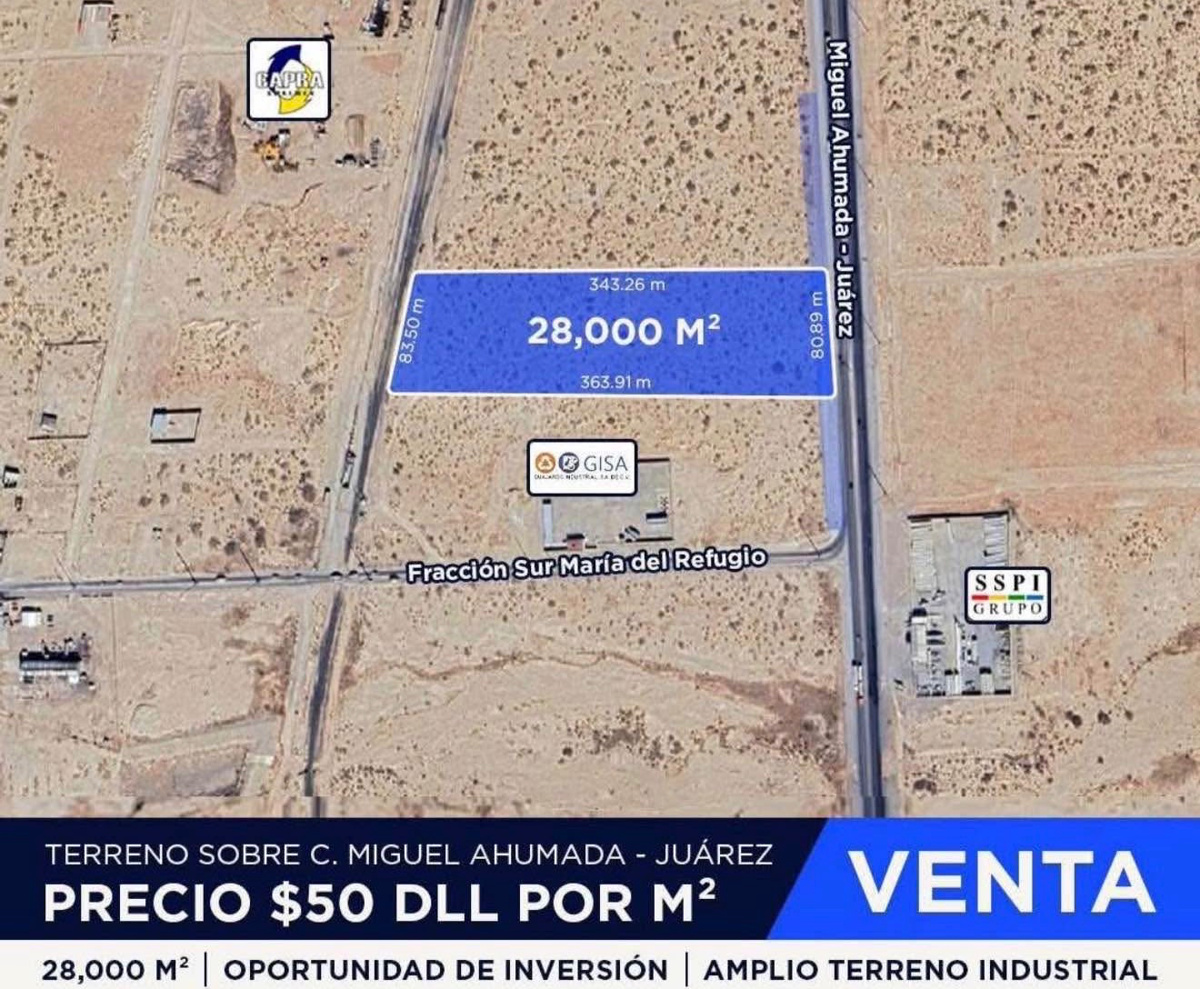 Terreno en venta en Panamericana, Juárez