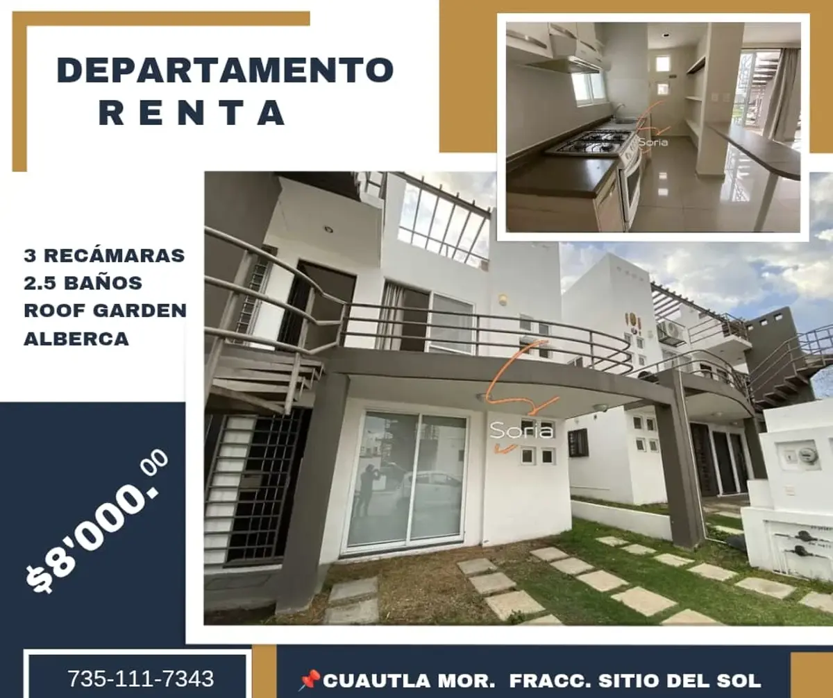 Departamento en renta en Sitio del Sol, Cuautla — foto 1 de 8