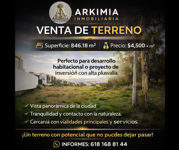 Terreno en venta, ¡Oportunidad única para constructores e inversionistas!