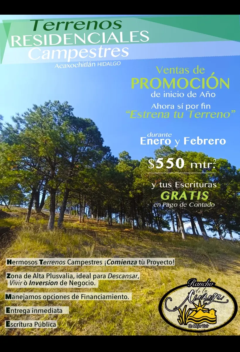 Terreno en venta en San Pedro Tlachichilco, Acaxochitlán — foto 1 de 15