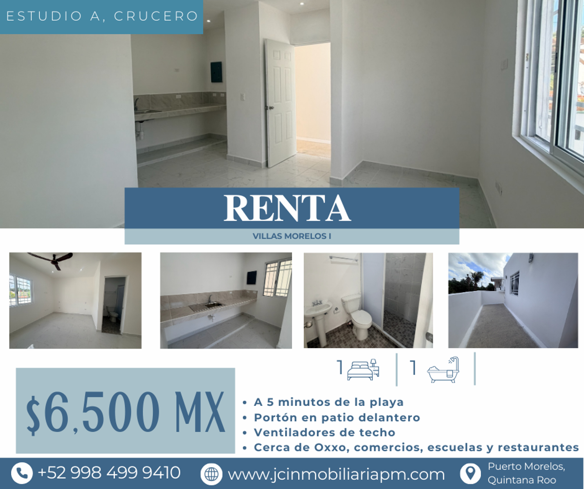 Departamento en renta en Villas Morelos I, Puerto Morelos — foto 1 de 11