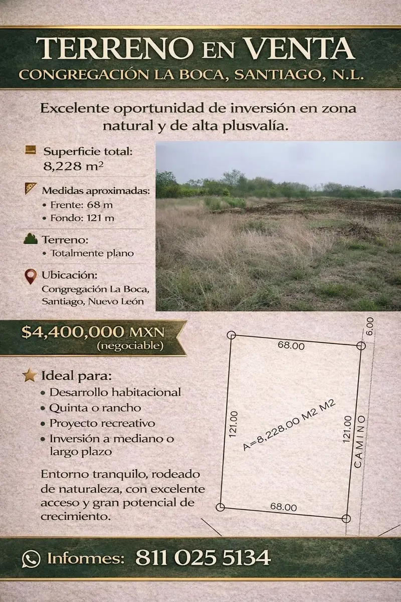 Terreno en venta en La Boca, Santiago — foto 1 de 9