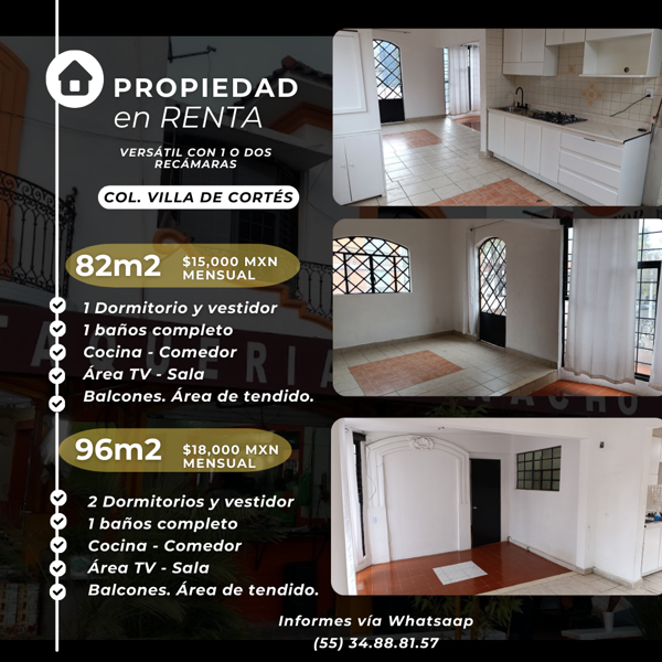 Villa de Cortés cerca del metro