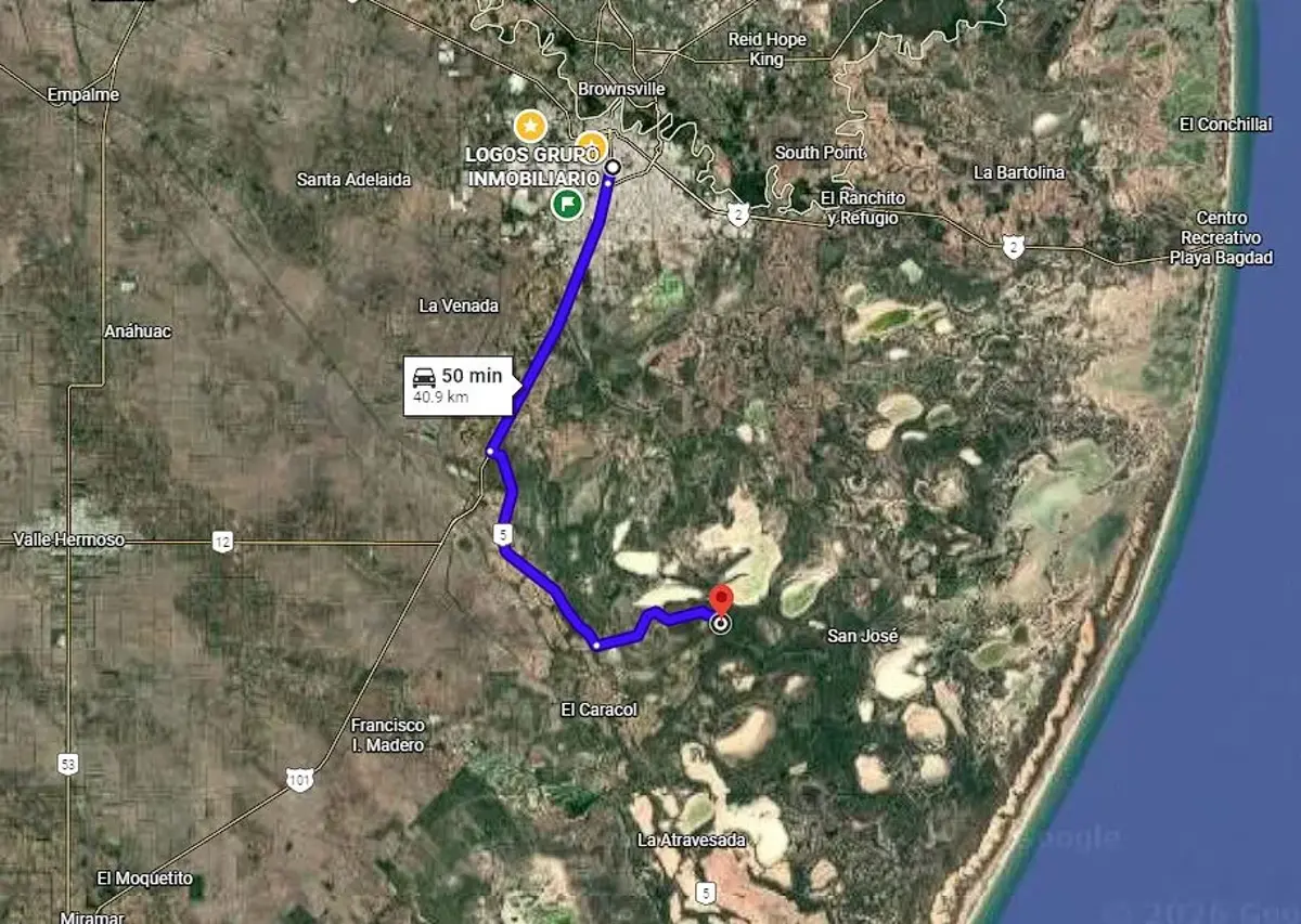 Terreno en venta en El Mezquital, Matamoros