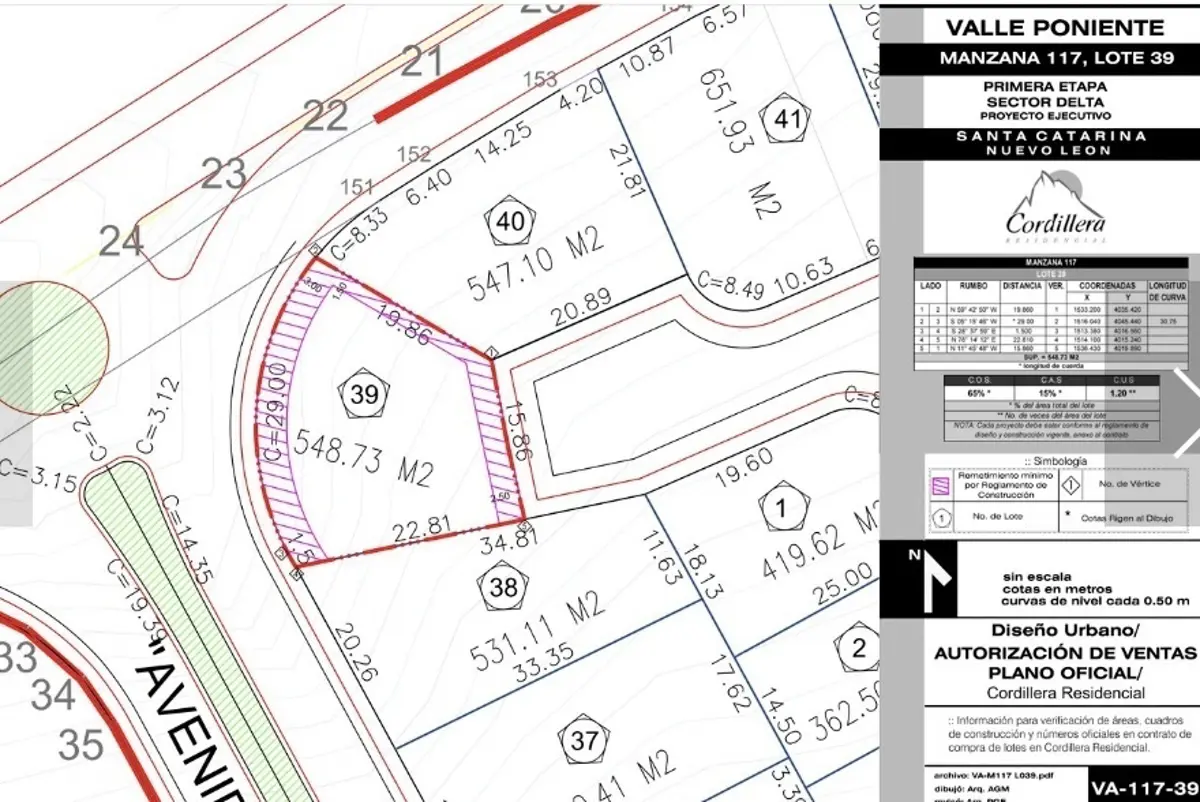 Terreno en venta en Residencial Cordillera, Santa Catarina — foto 1 de 5