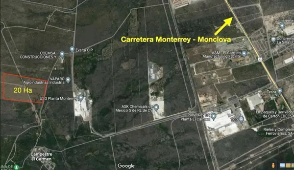 TERRENO INDUSTRIAL EN RENTA EL CARMEN, N.L.