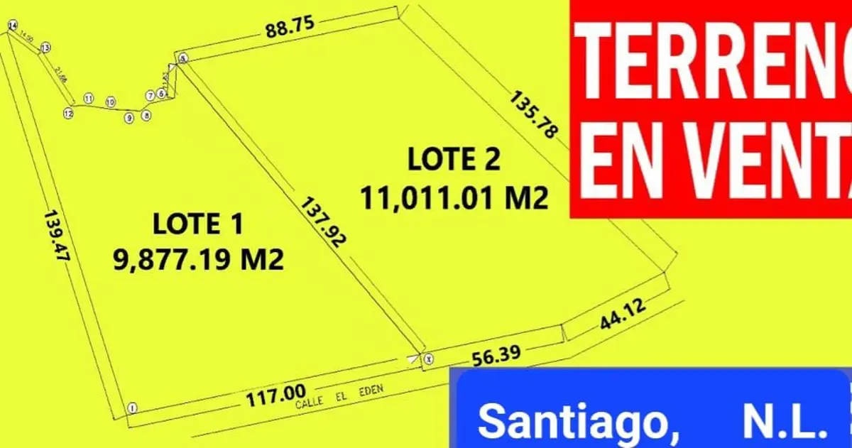 TERRENO EN VENTA EN ZONA SANTIAGO TERRENO EN VENTA EN ZONA SANTIAGO