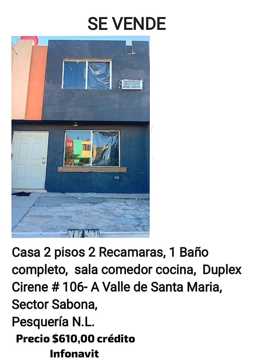 Casa en venta en Valle de Santa María, Pesquería