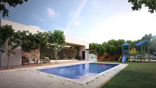 Terreno en Venta en Temozon Norte, Privada con Casa Club, Merida