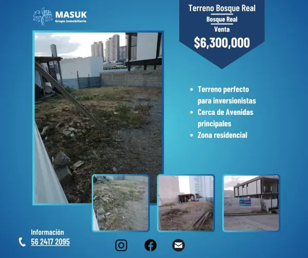 Terreno Residencial en Venta en Huixquilucan, Bosque Real