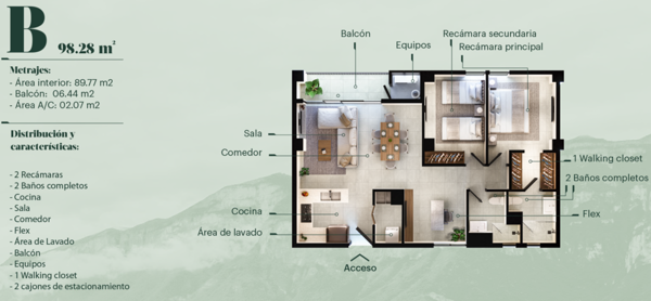 Departamento en venta en Colinas del Huajuco, Monterrey — foto 3 de 12