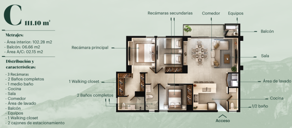 Departamento en venta en Colinas del Huajuco, Monterrey — foto 3 de 12