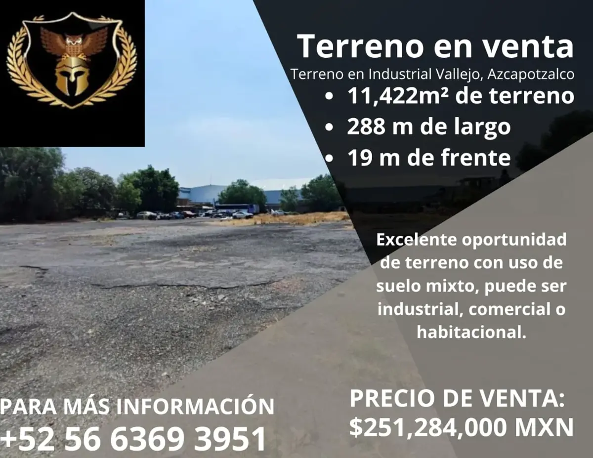 Terreno en venta en Industrial Vallejo, Azcapotzalco