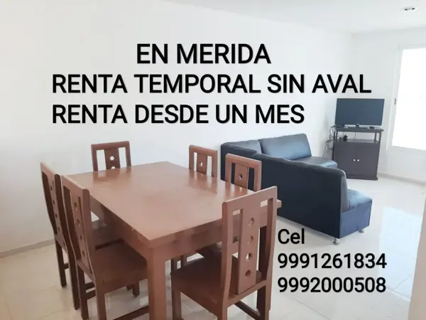 En MERIDA Renta temporal sin aval Casa cerca del Aeropuerto