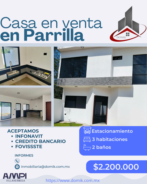 Casa en venta en Parrilla, Centro, Tabasco