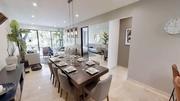 Venta departamento Col Del Valle nuevo con balcón 2 estacionamientos amenidades