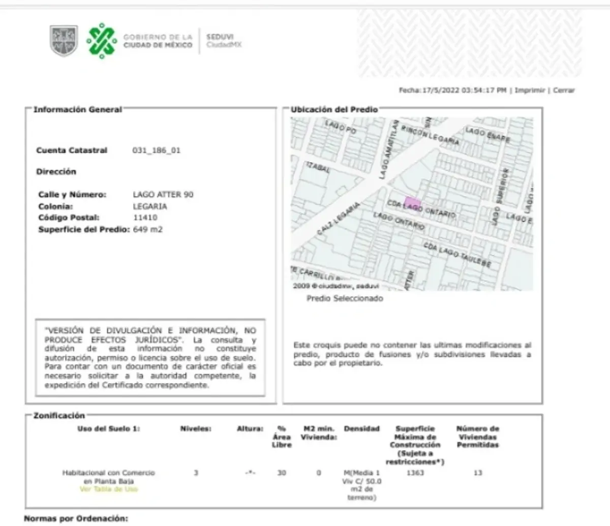 Terreno en venta en Legaria, Miguel Hidalgo — foto 1 de 2