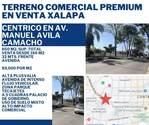 Terreno comercial premium en venta Xalapa