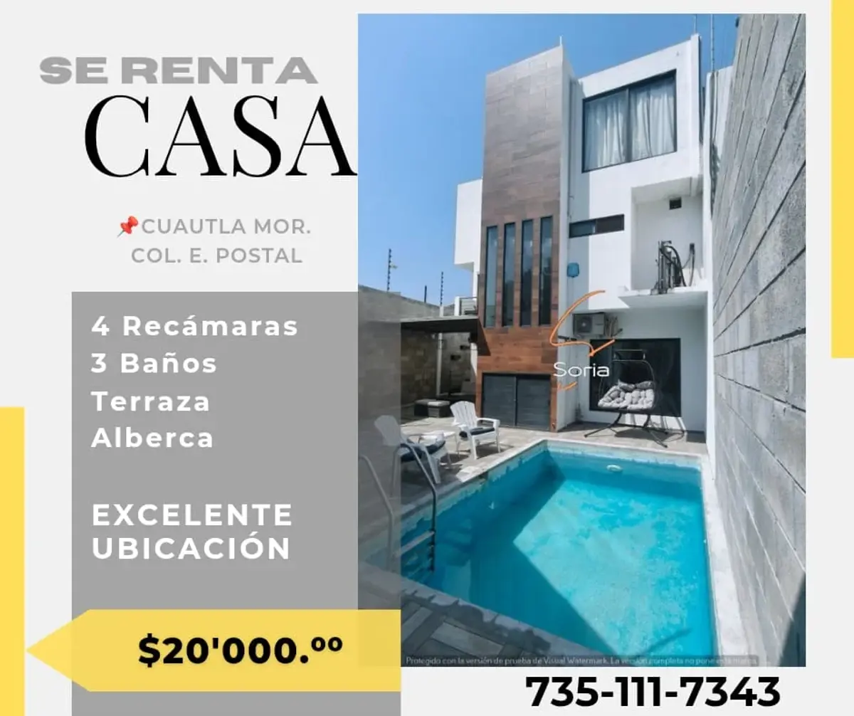 Casa en renta en Empleado Postal, Cuautla — foto 1 de 25