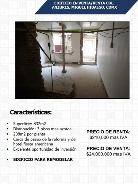 Edificio en venta en Anzures, Miguel Hidalgo — foto 2 de 6