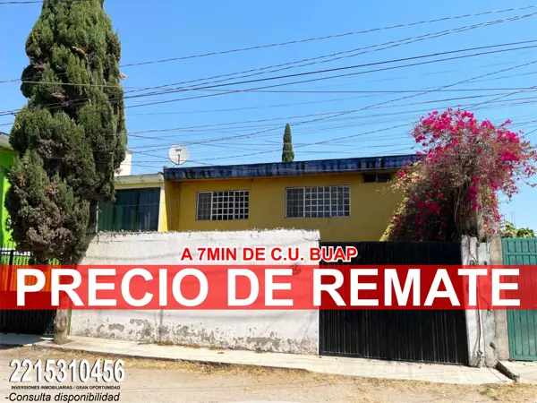 Remate de Casa Cerca a C.u. Buap, Col. Tres Cruces, Puebla, Solo Contado, Negociable