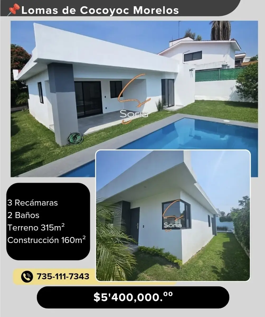 Casa en venta en Lomas de Cocoyoc, Atlatlahucan — foto 1 de 12