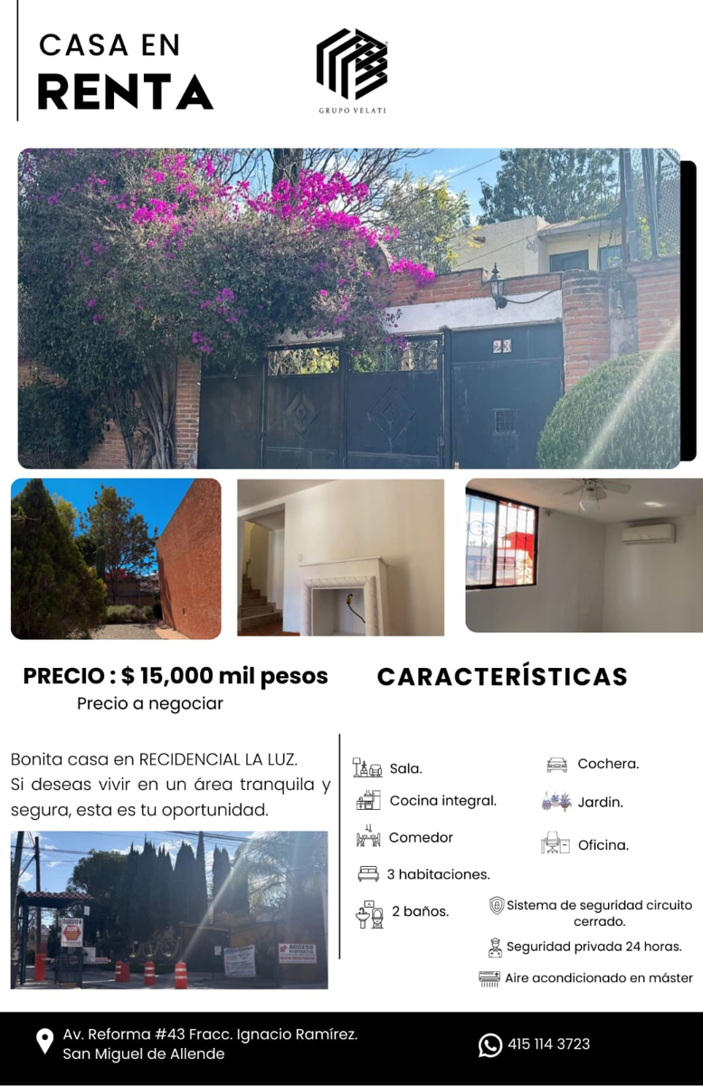Casa en renta en La Luz, San Miguel de Allende — foto 1 de 15