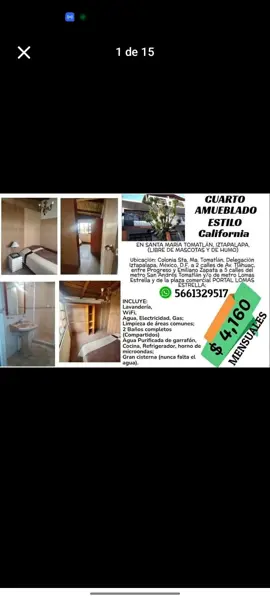 Cuarto amueblado estilo californiano