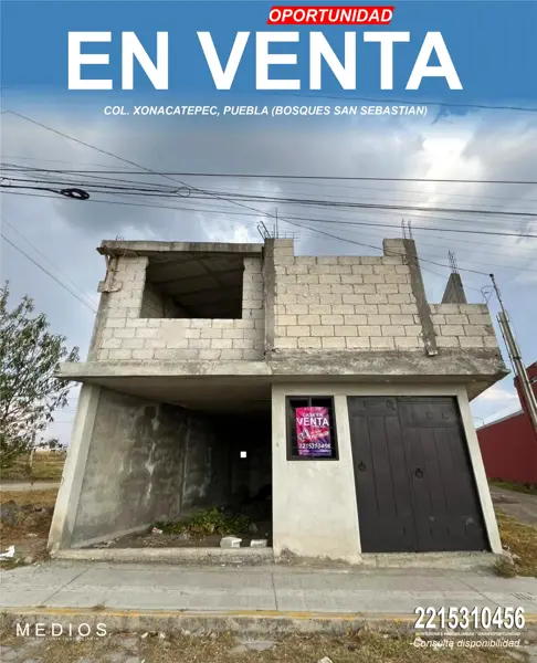 Casa para Remodelar en Xonacatepec, Puebla, a 10min de Via San Sebastian, Solo Contado