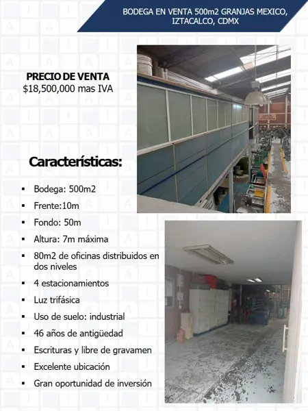 Bodega en venta en Granjas Mexico, Iztacalco — foto 2 de 4