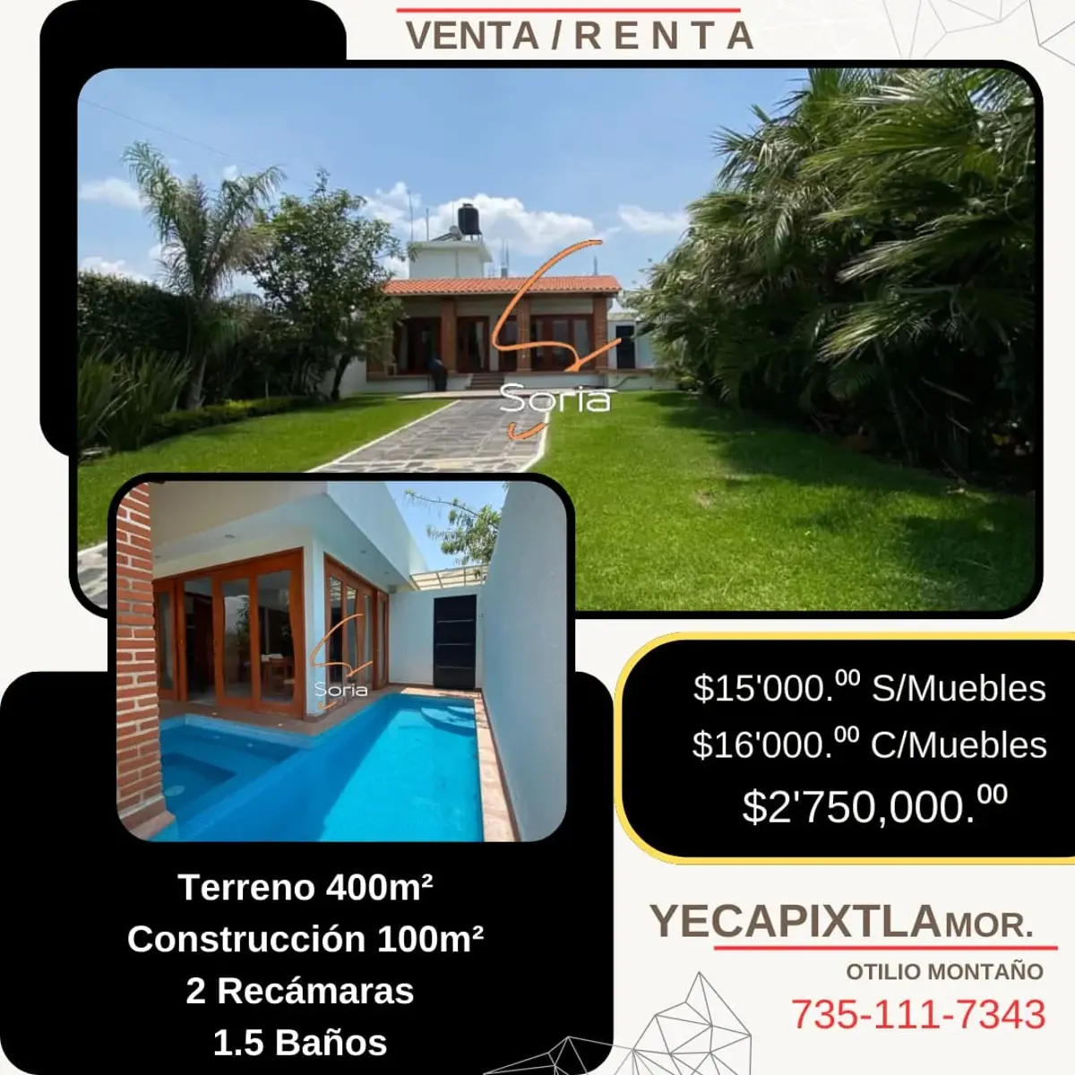 Casa en renta en Yecapixtla, Yecapixtla — foto 1 de 22
