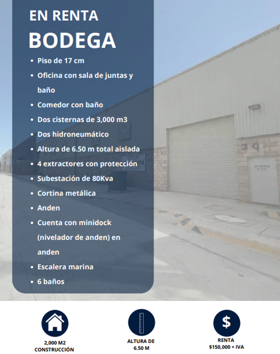 Bodega en renta en Ejido Ana, Torreón