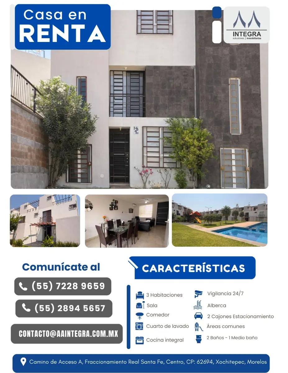 Casa en renta en Real Santa Fe, Xochitepec — foto 1 de 14