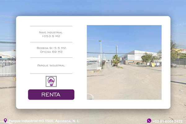 Bodega - Nave Industrial en Renta Parque Hg 1500