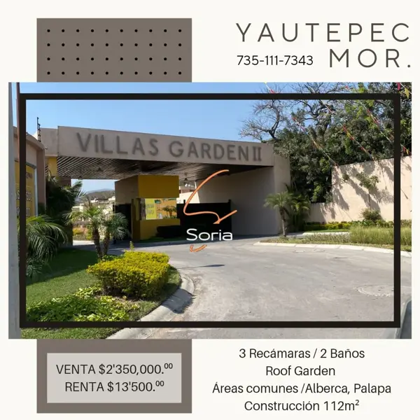 CASA EN YAUTEPEC MORELOS  

Estrena Bonita CASA AMUEBLADA dentro de Fraccionamiento Villas Garden ll