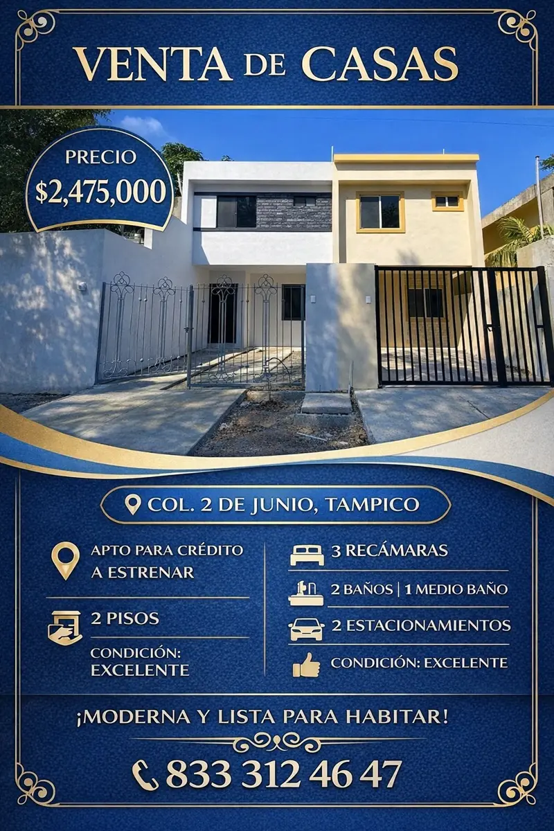 Casa en venta en 2 de Junio, Tampico — foto 1 de 15