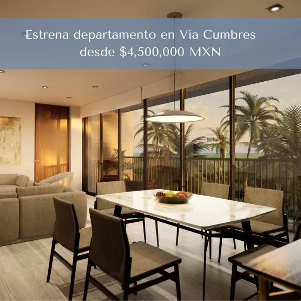 Departamento en Pre Venta, de 2 Recámaras, Vía Cumbres, Av Huayacán, Cancún