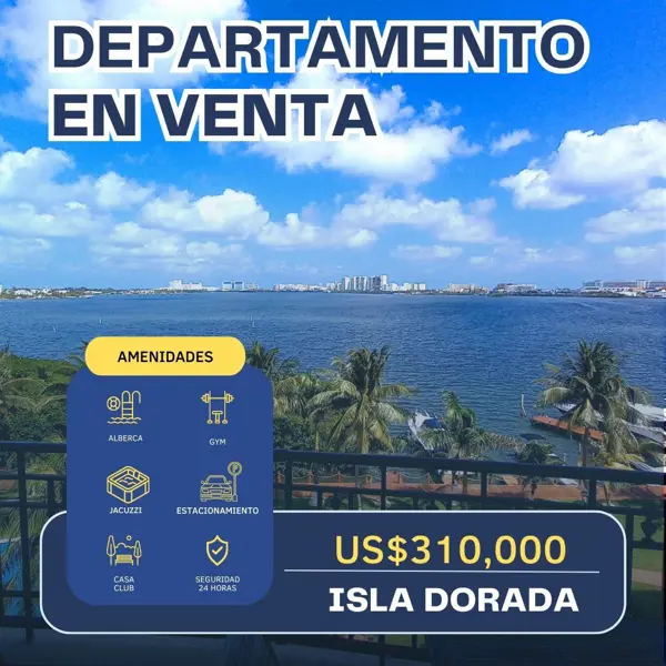 Departamento en Venta, 1 Recámara, en Isla Dorada, Zona Hotelera, Cancún.
