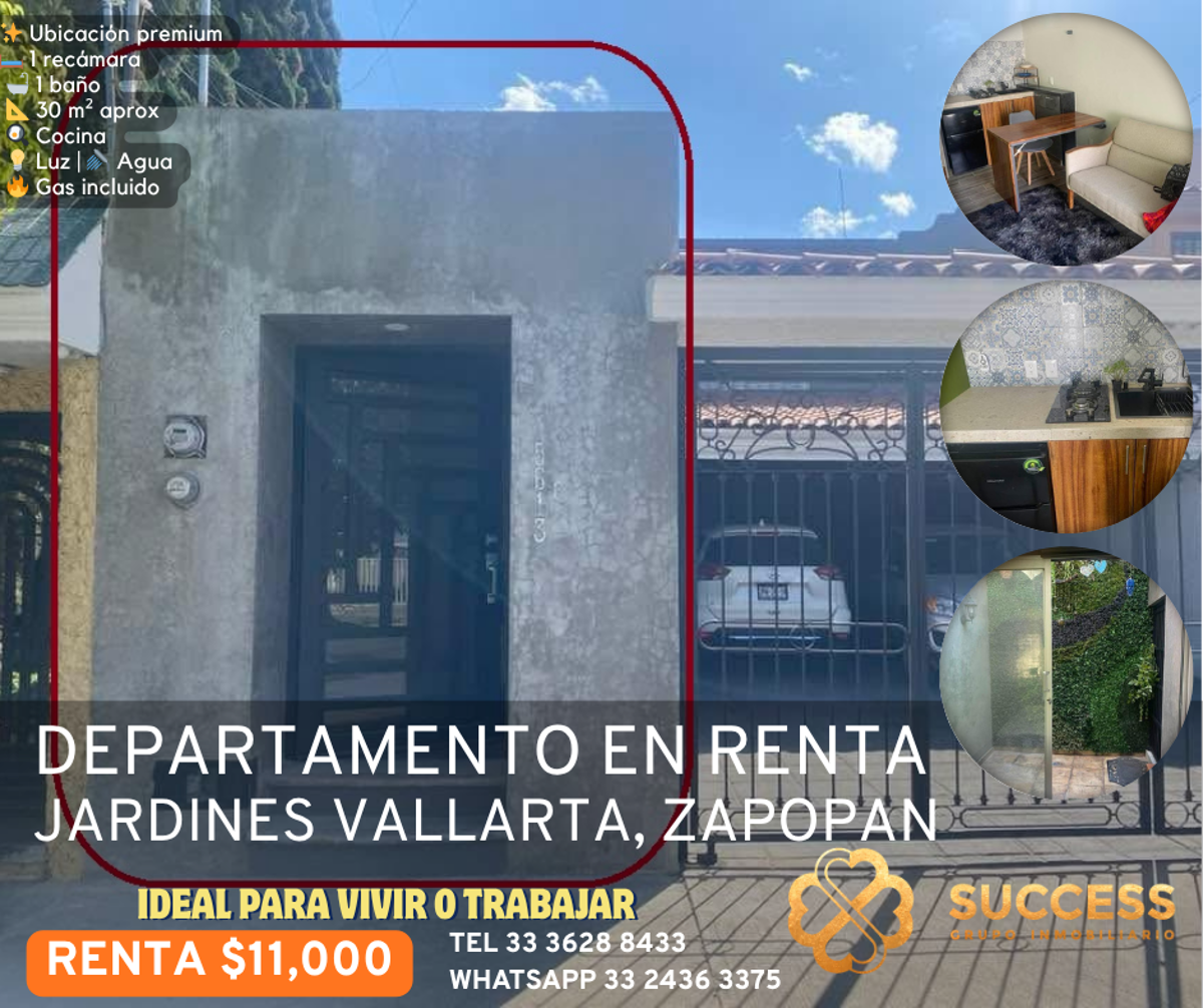 Departamento en renta en Jardines Vallarta, Zapopan — foto 1 de 9