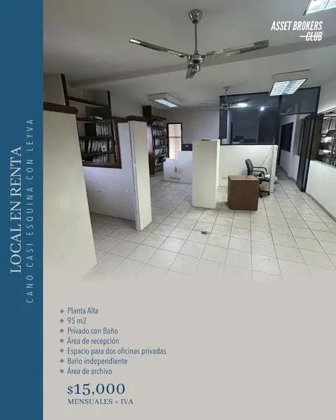OFICINA EN RENTA EXCELENTE UBICACIÓN