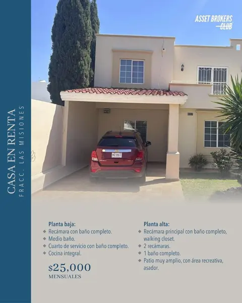 CASA EN RENTA MISIONES RESIDENCIAL