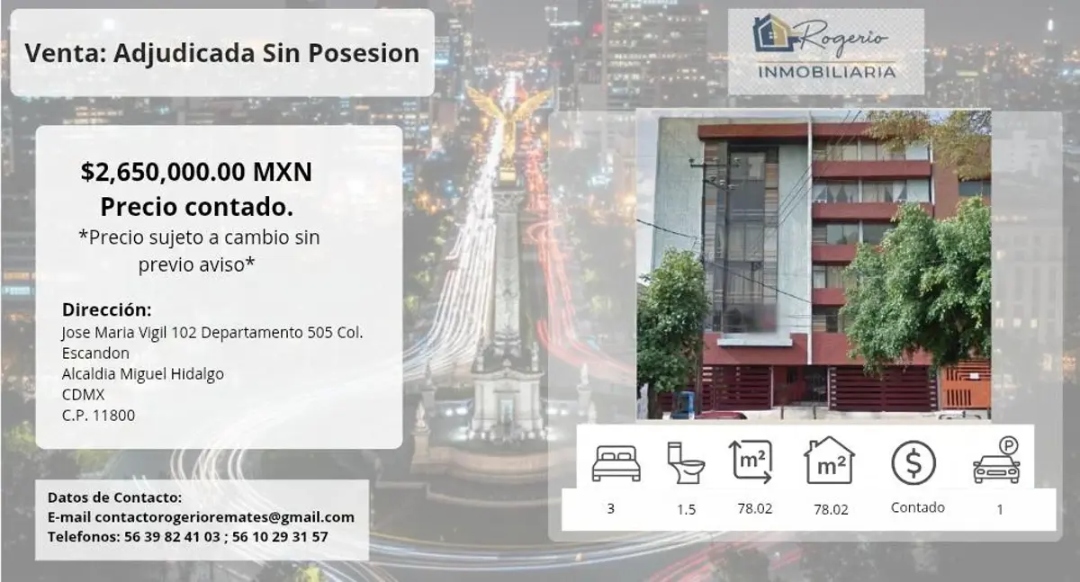 Departamento en venta en Escandón I Sección, Miguel Hidalgo