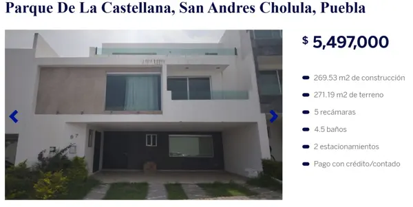 Casa de Oportunidad Bancaria en Venta en San Andres Cholula, Puebla