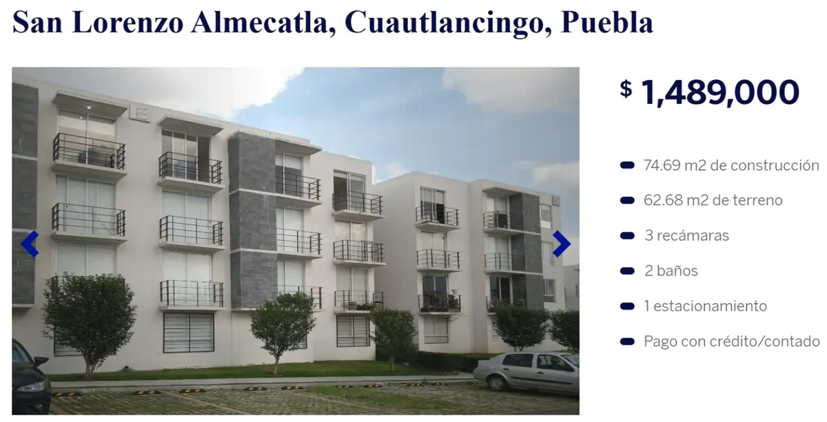 Departamento en venta en San Lorenzo Almecatla, Cuautlancingo — foto 1 de 11