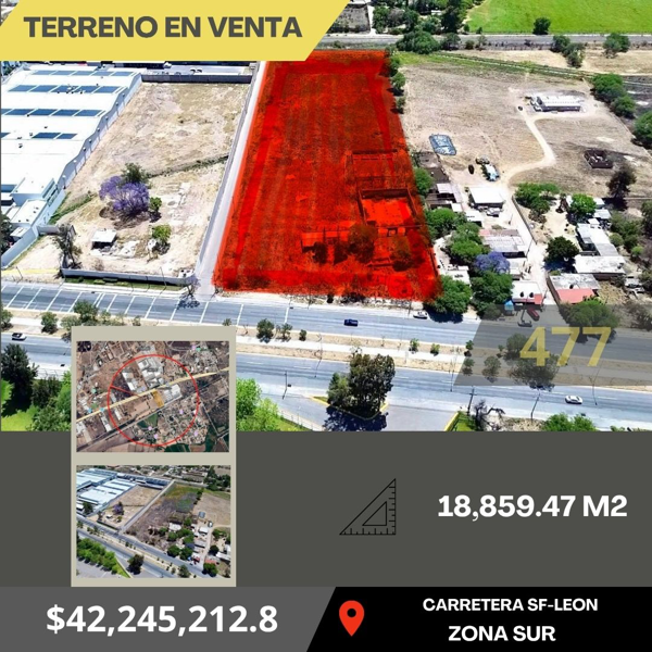 TERRENO EN VENTA SOBRE CARRETERA SF-LEON