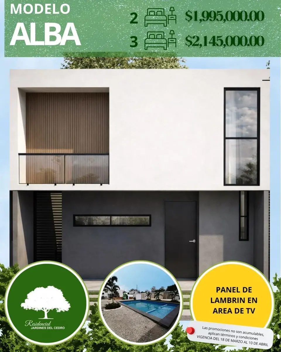 En venta bonitas casas de 2 y 3 recamaras en Residencial Jardines del Cedro desde $1,945,000 En venta bonitas casas de 2 y 3 recamaras en Residencial Jardines del Cedro desde $1,945,000