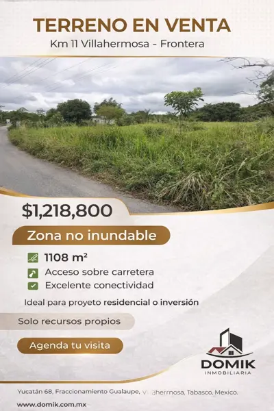 Terreno en venta y renta en Villa Union, Centro, Tabasco