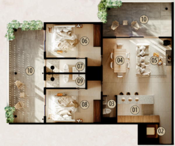 Departamento en venta en Villas Huracanes, Tulum — foto 2 de 10