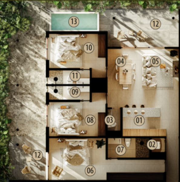Departamento en venta en Villas Huracanes, Tulum — foto 2 de 10