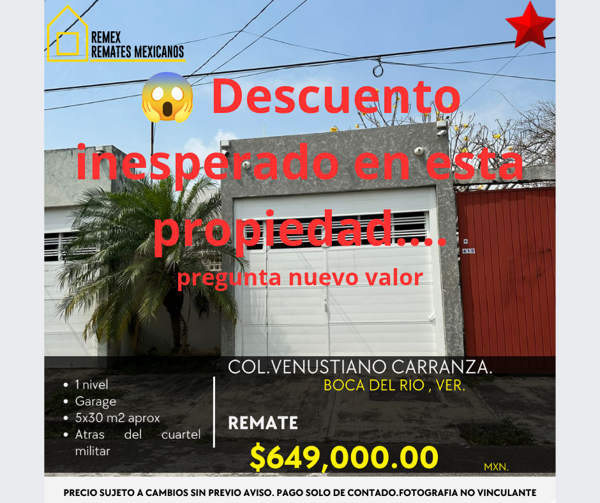 Casa en venta en Venustiano Carranza, Boca del Río — foto 2 de 3